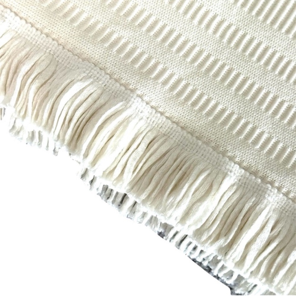 Express Fringe Hem Cropped Tank Top Rib Knit Cream Size S - Picture 5 of 8